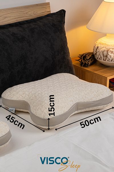 visco sleep Ergonomic Butterfly Visco Pillow 45X50X15 cm Natural and Elegant
