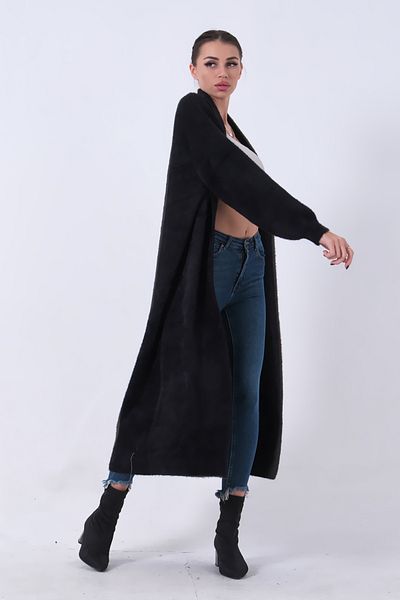 Feminist Black Long Knitwear Cardigan 46892476