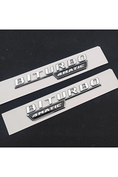 Choice ملصق شعار GLC 43 BITURBO 4MATIC لصندوق السيارة الخلفي من قطعتين فضيتين...