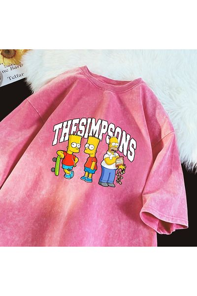 Touz Moda Πλένεται The Simpson Oversize Vintage T-shirt