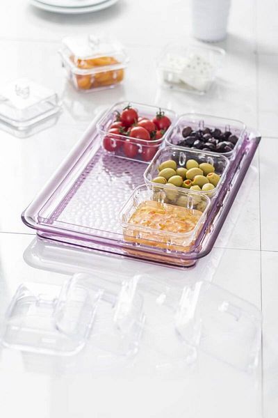 Depa Acrylic Plum 6-Piece Breakfast Set with Lid & Storage Container (Not Glass)