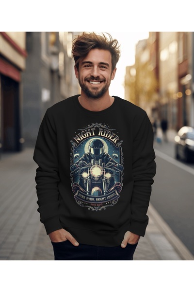 Night Rider Harleyci Sweatshirt - Özel Tasarım Sınırlı Üretim