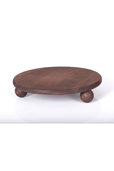 Rabo Craft Large Size 29 cm Wooden Presentation Stand with Footed Presentation Stand Wooden Walnut Color