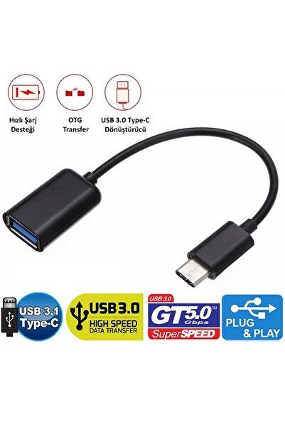 Derwell Otg Veri Kablosu Tip C USB 3.0 Adaptörü A Hızlı Veri Aktarma Cep telefon Tablet PC Araba İçin Kablo