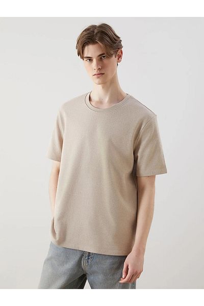 LC Waikiki Ανδρικό T-Shirt XSIDE Beige Crew Neck