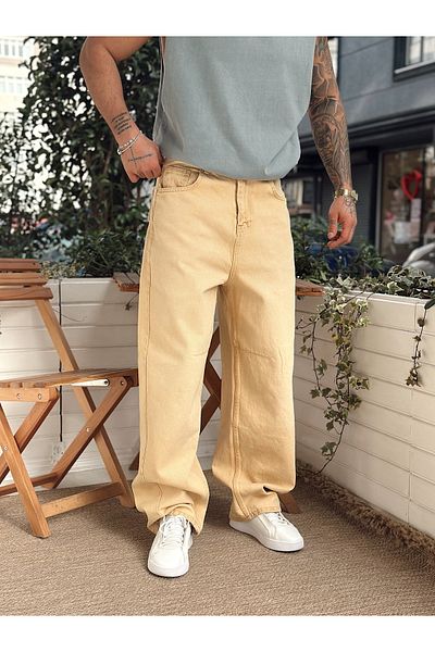 manch collection Pantaloni largi din denim cu potrivire foarte largi