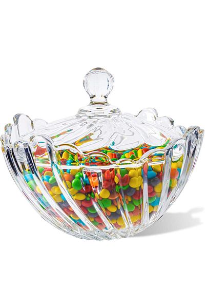 Home Zone 30OZ Large Glass Candy Jars with lid for Office Desk, Decorative Cute Glass Jar, Jewellery Box