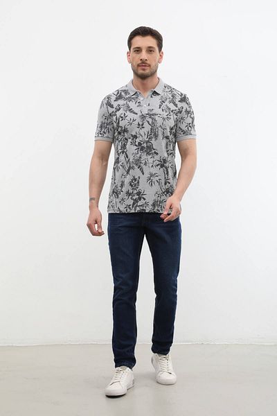 MARKAPIA Ανδρικό μπλουζάκι Polo Neck - Forest Pattern 100% βαμβάκι