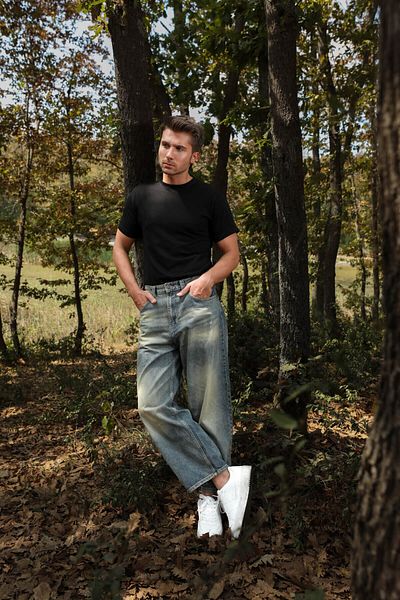 BANNY JEANS Πράσινο Ανδρικό Παντελόνι Skater Fit Jean
