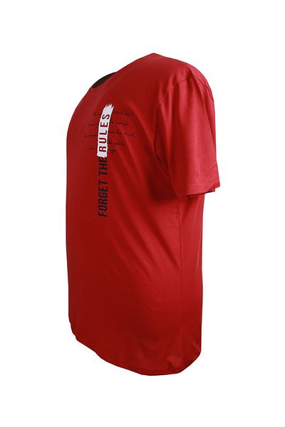 tambattal Tricou cu decolteu cu imprimeu pentru bărbați de mărime mare