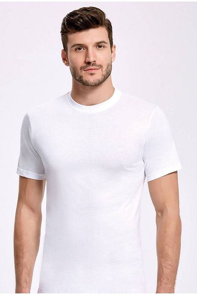 İLKE İÇ GİYİM Crew Neck White Men's Athlete 3 Pieces