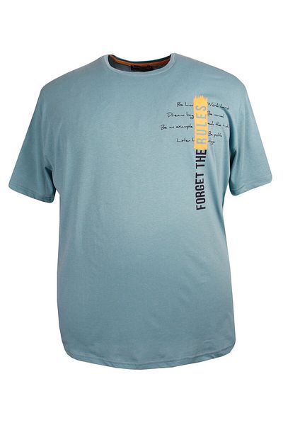 tambattal Tricou cu decolteu cu imprimeu pentru bărbați de mărime mare
