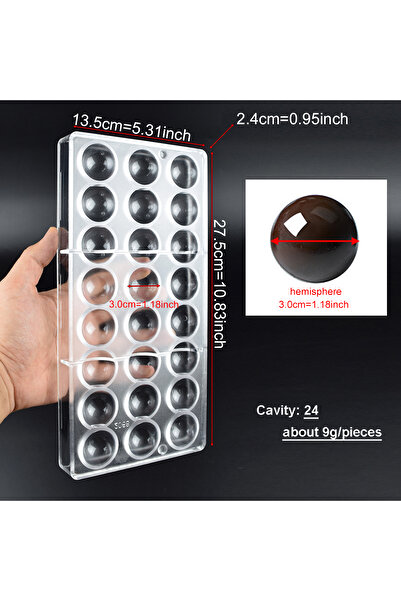 Choice 2068B-SWT0405 Chocolate Mold Polycarbonate Sphere Diamond Chocolate Bo...