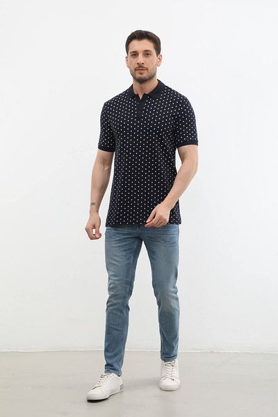 MARKAPIA Ανδρικός γιακάς Polo - T-Shirt με θαλάσσιο σχέδιο από 100% βαμβάκι