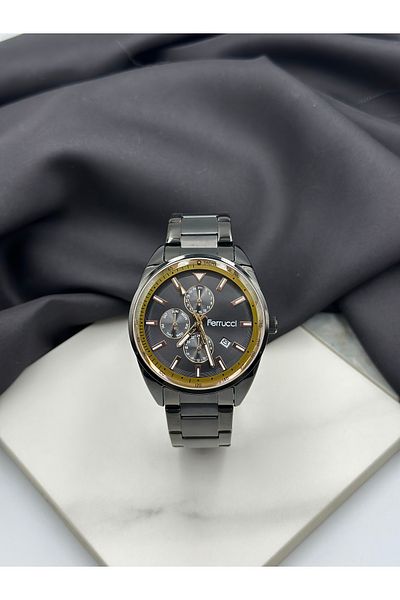 Ferrucci Black Sport Design Steel Band Ferrucci Men's Wrist Watch