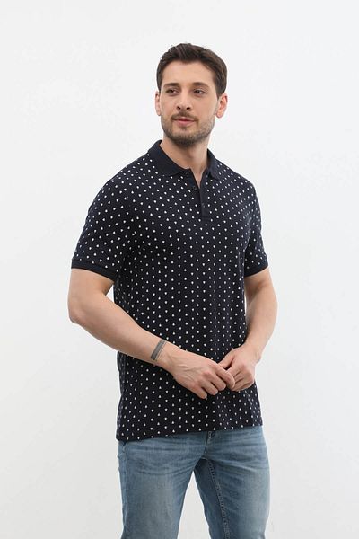 MARKAPIA Ανδρικός γιακάς Polo - T-Shirt με θαλάσσιο σχέδιο από 100% βαμβάκι