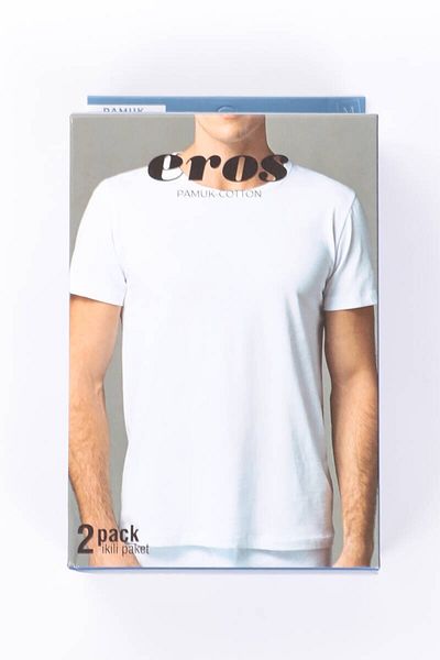 Eros Ανδρικό εσώρουχο με κοντό μανίκι με λαιμόκοψη 2 τεμαχίων