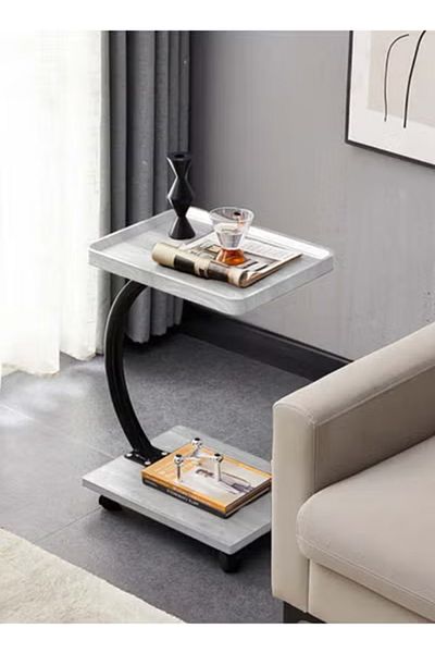 co arma C-shaped double-layer small side table for sofa and bed