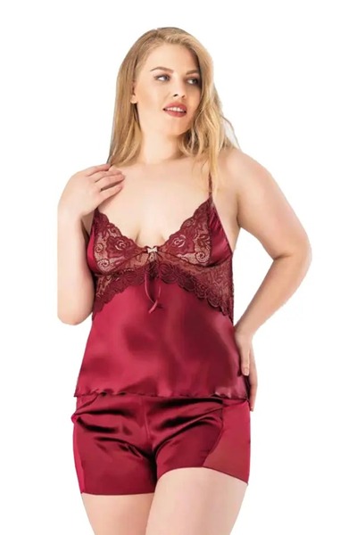 Viselya Set pantaloni scurți pentru atletism din dantelă burgundă