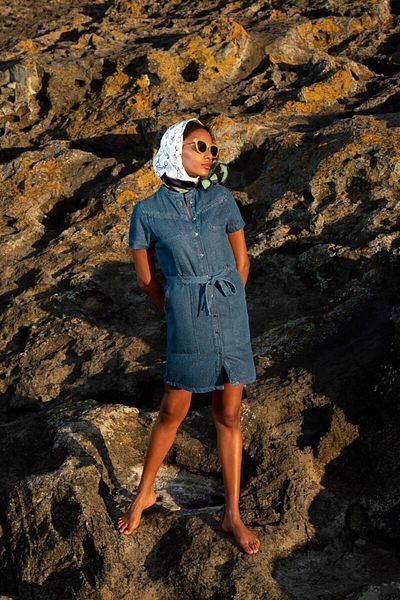 BANNY JEANS Rochie de damă, albastru închis, cu mâneci scurte