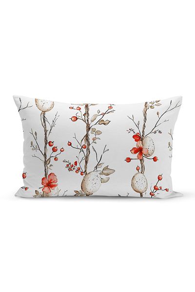 Bertille Home Κάλυμμα μαξιλαριού με ριχτάρι διπλής όψης σειράς άνοιξης (Κάλυμμα μαξιλαριού για το Πάσχα της Άνοιξης)