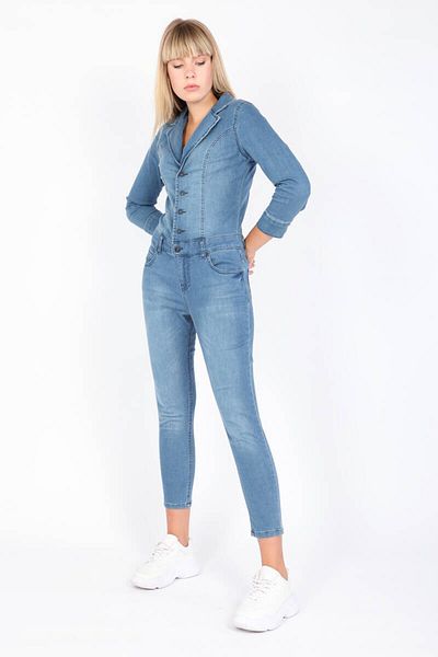 BANNY JEANS Pantaloni de salopetă de jeans albastru pentru femei