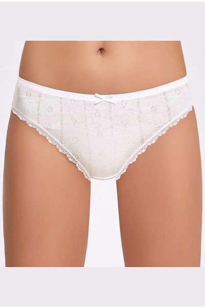 İLKE İÇ GİYİM Jacquard (Transfered Rib) Women's Bikini Panties 10 Pieces