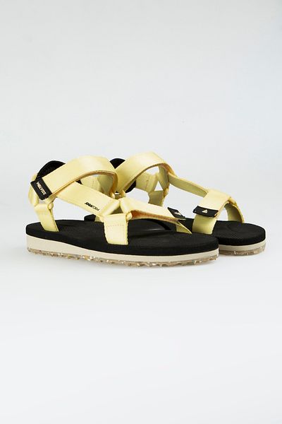 walviss Willy Women's Woven Fabric Velcro Lemon Yellow Sandals