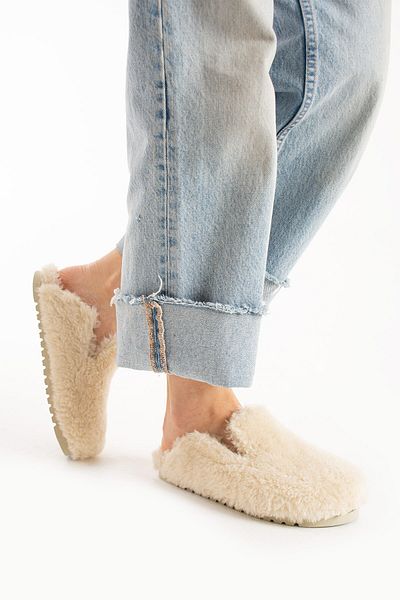walviss Konde Women's Furless Laceless Ecru Slippers