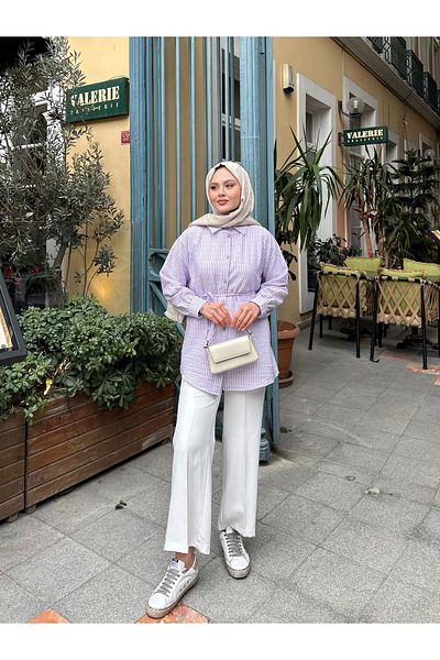 VOLT CLOTHİNG Γυναικείο πουκάμισο με ριγέ δεμένο στη μέση
