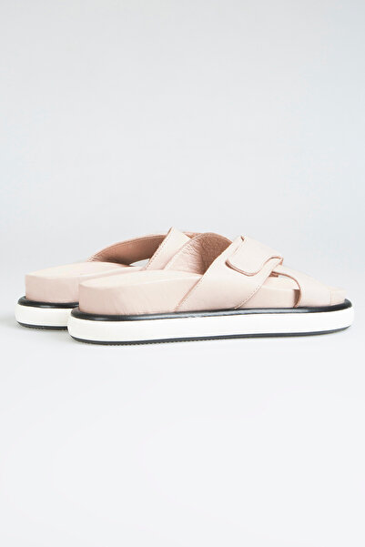 walviss Luiza Women's Genuine Leather Laceless Flat Sole Powder Slippers