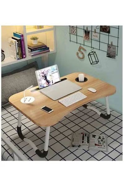 co arma Green Foldable Laptop Table with Cup Holder and iPad