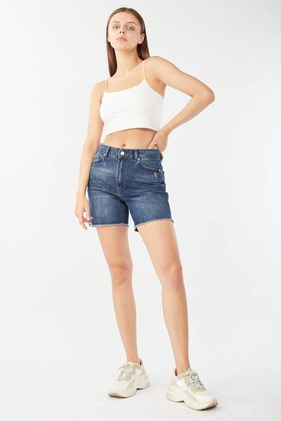 BANNY JEANS Pantaloni scurți de jeans de damă, albastru închis
