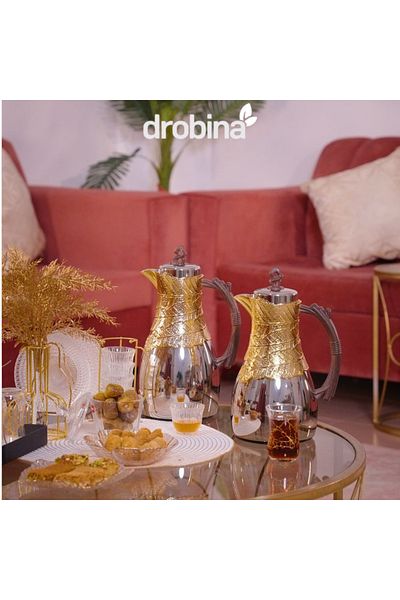 drobina Dropina Luxury Two-Tone Wooden Handle Thermos Set