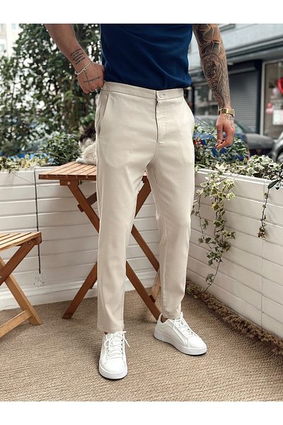 manch collection White Single Button Jogger Pants