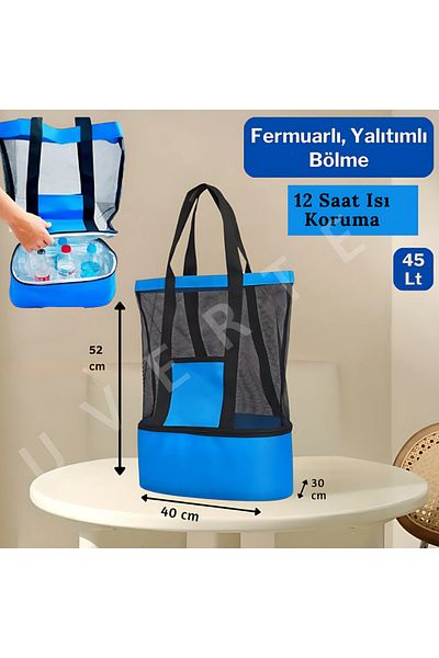 UVERTE Geantă de plajă cu compartiment pentru termos, rezistentă la lichide, la rece, la rece, pentru picnic, pentru camping, geantă de călătorie pentru femei