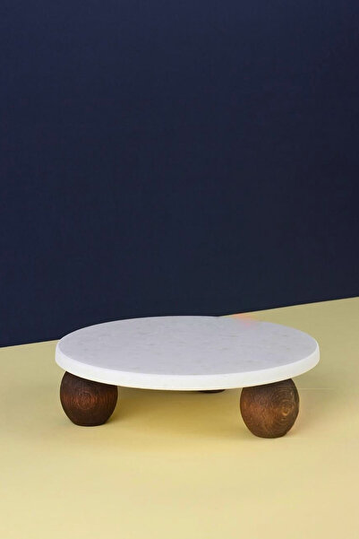 Woodcept Ξύλινη βάση στήριξης με στρογγυλή μαρμάρινη βάση, βάση στήριξης και οργάνωσης 20 εκ.