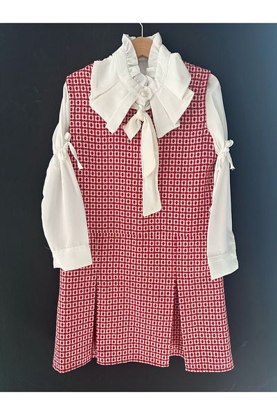 VALERY Vintage Sleeveless Female Child Dress Shirt Twinset