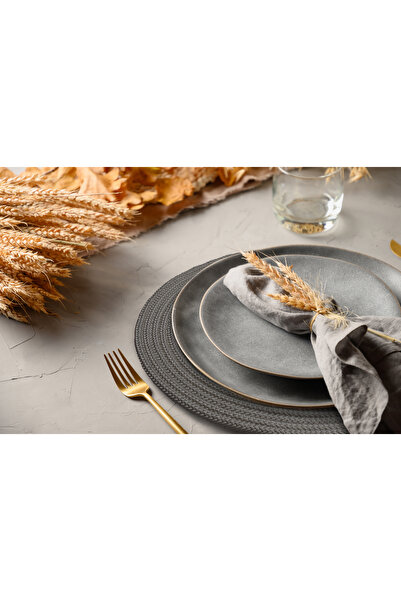 Klappe Design Single Wicker - Anthracite Jute Plain American Service Plate 35cm X 35cm