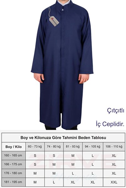 Hediyeleşin Sade Cübbe İmam Cübbesi - LACİVERT