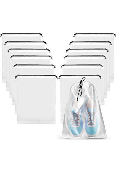 Arabest 12 Pcs Clear Shoe Bags for Travel, 15.7" x 11.8", Drawstring Travel S...
