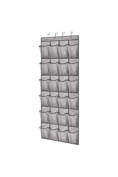 Choice Grey 24 Mesh Pockets Shoes Storage Bag Wall-mounted Behind Door Closet Shoe Hanging Rack Organizer S