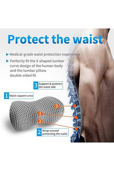 COOYA Lumbar support cushion for office chair and car seat down to relieve pain car seat Office chair