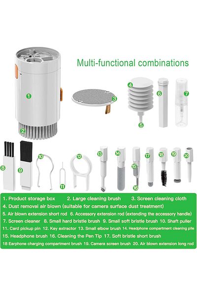 COOYA 20 in 1 Multifunctional Cleaning Kits,Easy Clean the Gap,For Phone Charging Port and Camera Clean