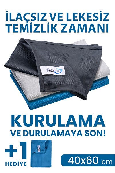 pella Lavetă clasică de curățare din microfibră din 3 bucăți, sticlă, mașină, cârpă de bucătărie (40X60 CM) Produs promoțional