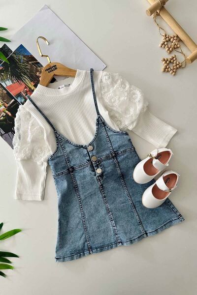 Minigimin Cicileri Син сладък комплект от 2 части - Цичи и дънкова жилетка на моето малко дете