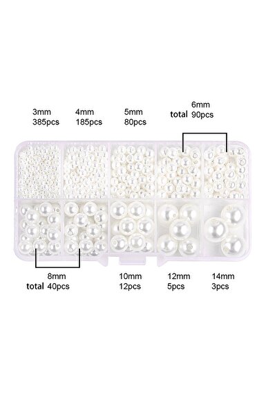 Choice حوالي 800 قطعة بيضاء حوالي 800 قطعة من مجموعة خرز اللؤلؤ ABS المصنوعة ...