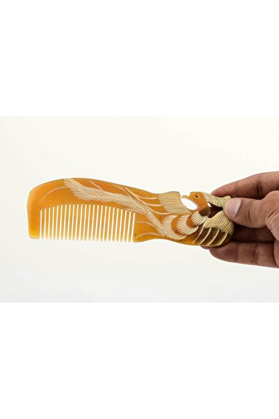 Genel Markalar Tavus Kuşlu Oymalı Kemik Tarak