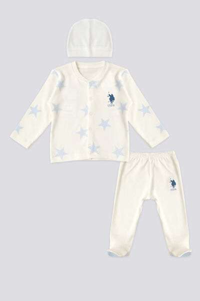 U.S. Polo Assn. U.S. Polo Assn Lisanslı Set Of Three Krem Erkek Bebek Eşofman Takımı