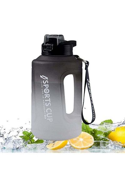 COOYA Sports Water Bottle with Straw and Time Marker, with Handle for Kids School Outdoor Fitness, 1500ML